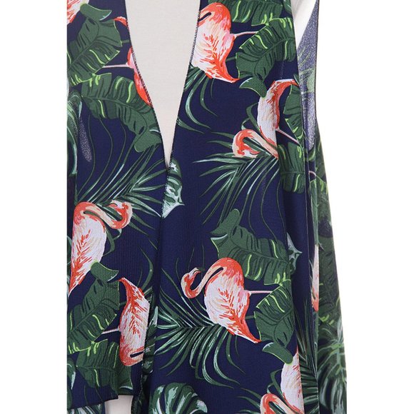 Code22 Flamingo with Leaves Pattern Printing Vest - Picture 4 of 4